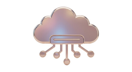 Isolated Iridescent Cloud Computing Icon