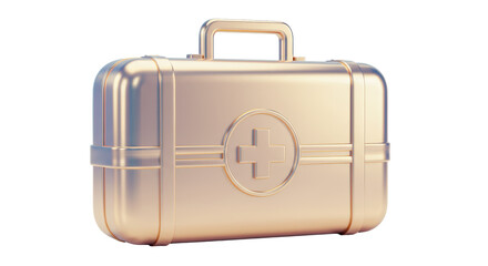 Isolated Golden First Aid Kit