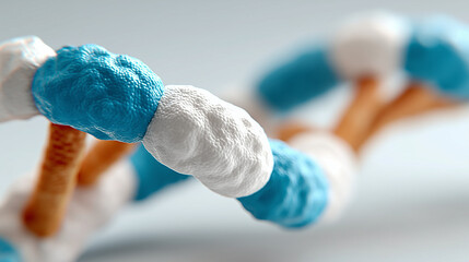 Hyper-realistic Digital Representation of DNA Helix with Circuit Elements in Blue and White Colors