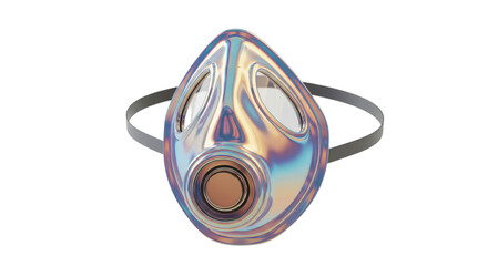 Naklejka premium Isolated Futuristic Respirator Mask with Reflective Iridescent Surface