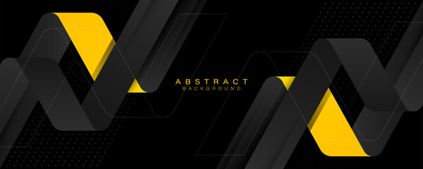 Modern black and yellow abstract banner background. Simple design. Suit for business, cover, brochure, corporate, flyer, book, website, poster, presentation
