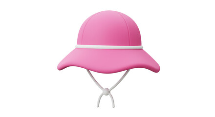 Isolated Baby Pink Sun Hat with String