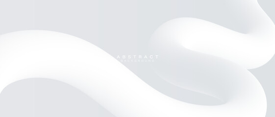 Abstract white smooth fluid wave background. Clean soft texture. Minimalist design. Modern concept. Suit for cover, banner, flyer, poster, booklet, brochure, website