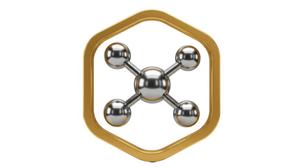 Isolated Molecular Structure with Golden Frame