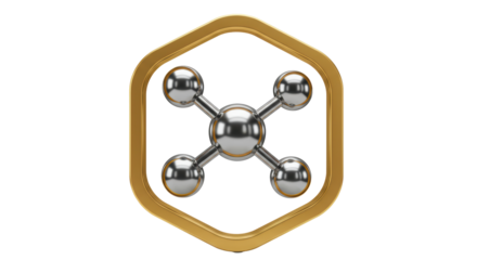 Isolated Molecular Structure with Golden Frame