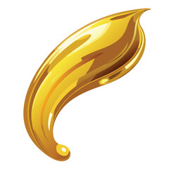 A thick, shiny swipe of metallic gold paint on a white background.
