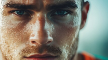 Obraz premium A man with a beard and blue eyes