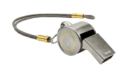 Isolated Silver Whistle