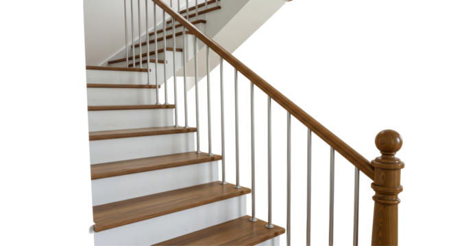 Isolated Wooden Staircase