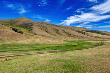 Fototapeta premium The endless landscape of Mongolia 