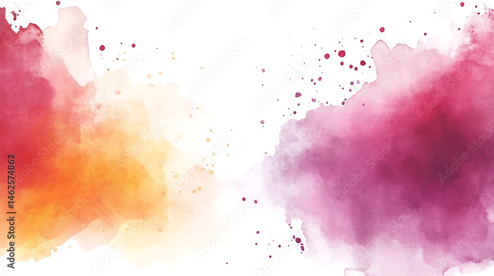 Aufkleber subtle watercolor splashes on a white background with a large space for text.