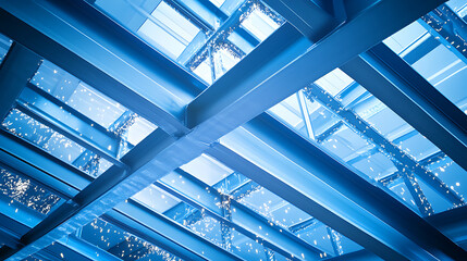 Steel Beams and Sparkling Lights in a Modern Structure