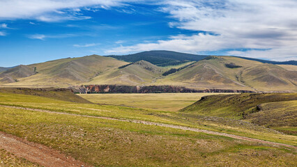 Obraz premium The endless landscape of Mongolia 