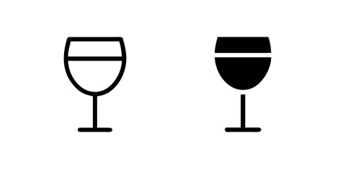 Vector icon set featuring wine glasses, perfect for dining and celebration designs.