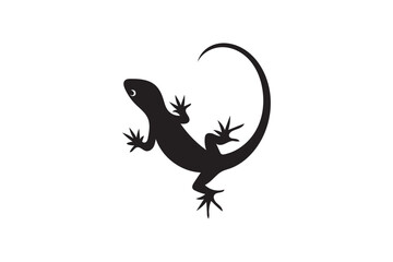 Obraz premium lizard silhouette on white background.