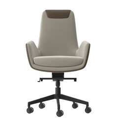Obraz premium cream brown office chair front view isolated.