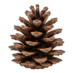 Close-Up of Single Pine Cone on White Background – Detailed Studio Shot