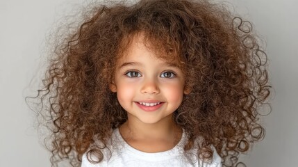 Portrait of smiling child with curly hair