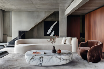 Modern Concrete Living Room