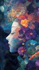 Floral Portrait of a Woman