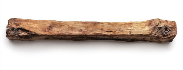 Natural, textured piece of wood, roughly hewn,  long and horizontal