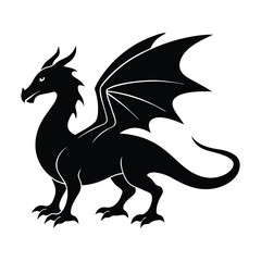  A dragon silhouette vector illustration.