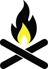 Campfire symbol bonfire vector icon