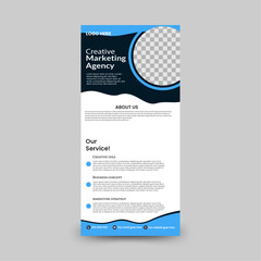  Sky  and blue colour natural shape Corporate and Creative DL Flyer Template Design for Marketing.