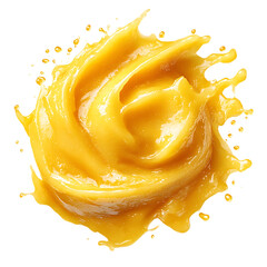 Close Up of Yellow Liquid Isolated on Transparent Background