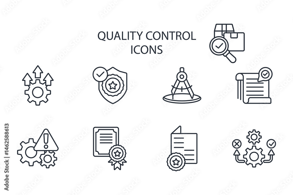 Poster quality control icon. vector.editable stroke.linear style sign for use web design,logo.symbol illust