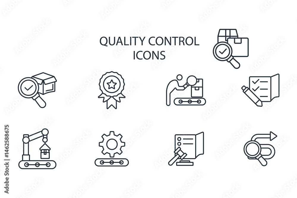 Poster quality control icon. vector.editable stroke.linear style sign for use web design,logo.symbol illust