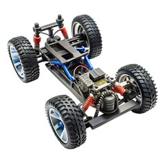 RC Car Chassis HighPerformance Monster Truck Build isolated on transparent background