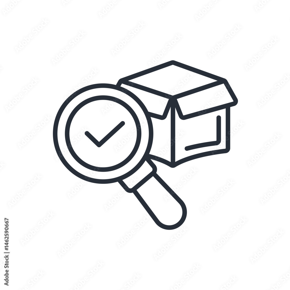 Poster quality control icon. vector.editable stroke.linear style sign for use web design,logo.symbol illust