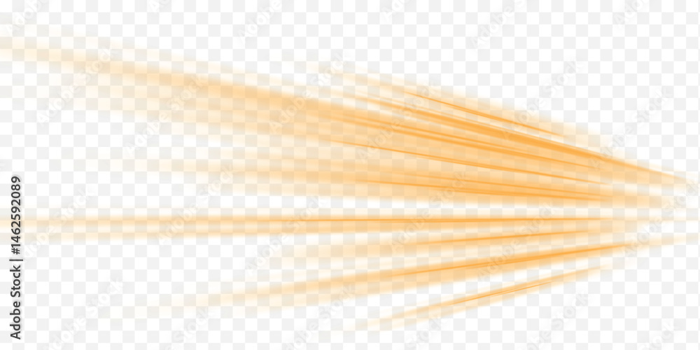 Poster abstract neon rays of light on a transparent background in png format. yellow magic spirals with spa