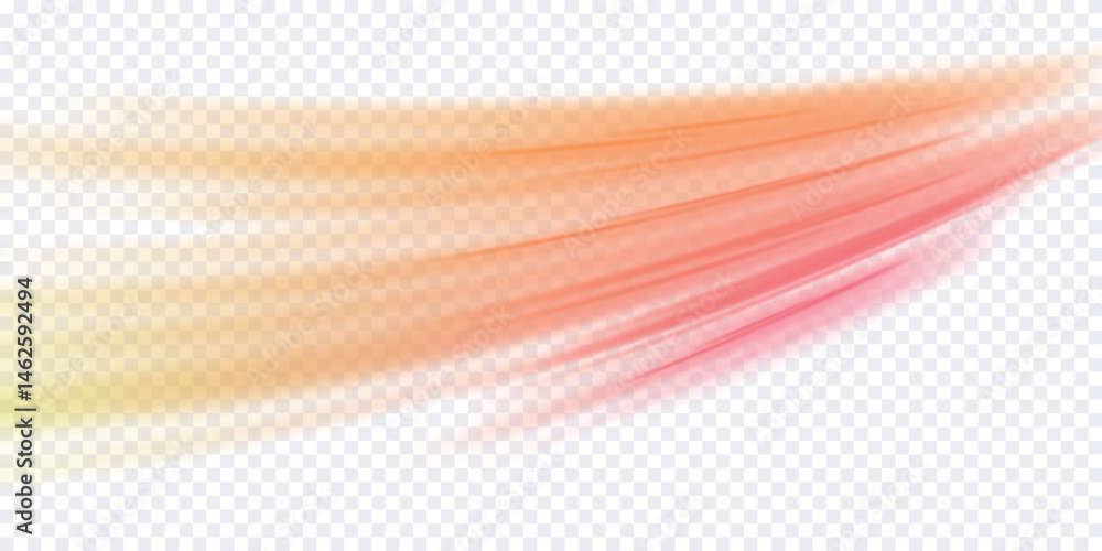 Poster abstract neon rays of light on a transparent background in png format. yellow magic spirals with spa