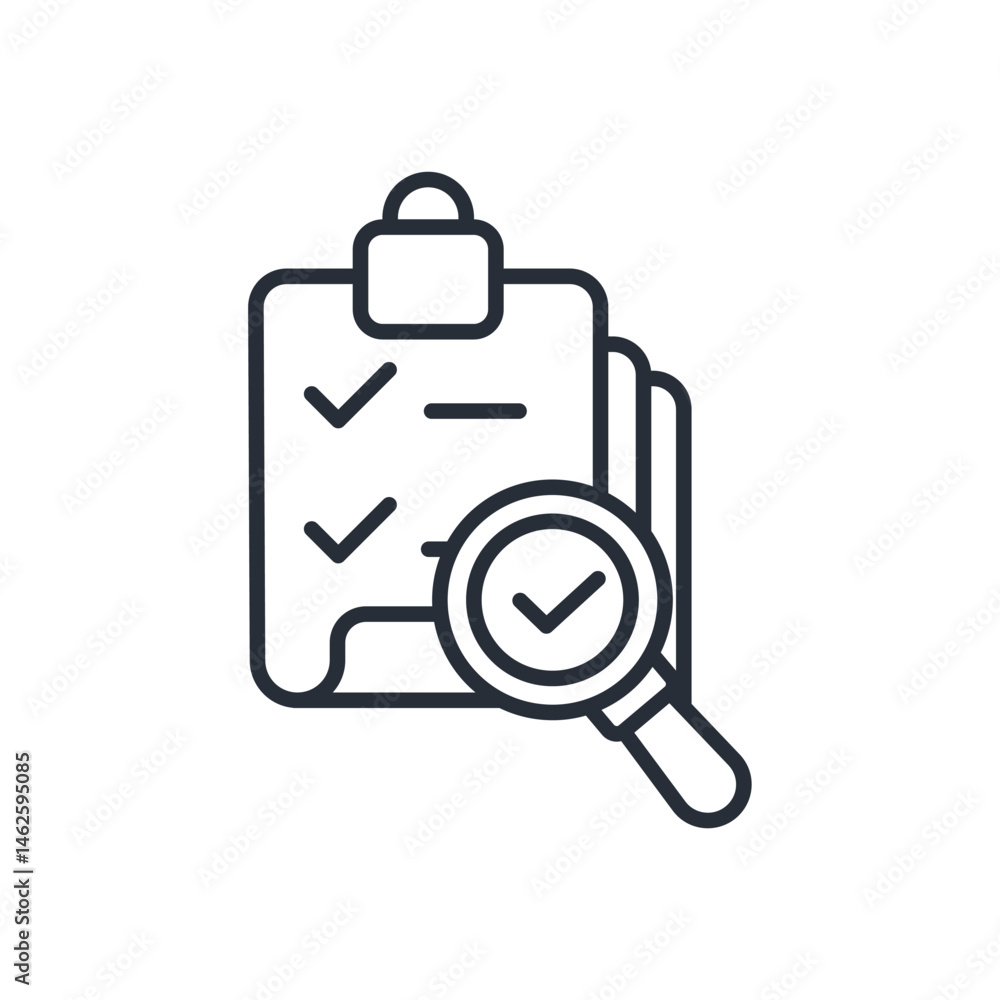 Poster audit icon. vector.editable stroke.linear style sign for use web design,logo.symbol illustration.