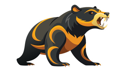 Sun Bear Rising on Hind Legs with Chest Mark Exposed