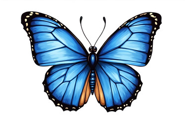 Fototapeta premium Bright and beautiful butterfly on isolated background.generative ai