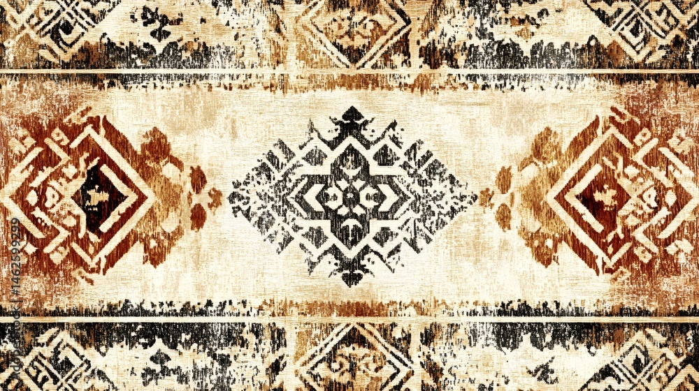 Poster intricate, textured design with patterned motifs.