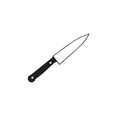 knife icon on white background. Kitchen knife silhouette. Kitchen knife icon vector. 