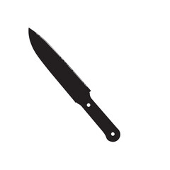 knife icon on white background. Kitchen knife silhouette. Kitchen knife icon vector. 