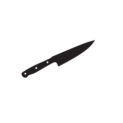 knife icon on white background. Kitchen knife silhouette. Kitchen knife icon vector. 
