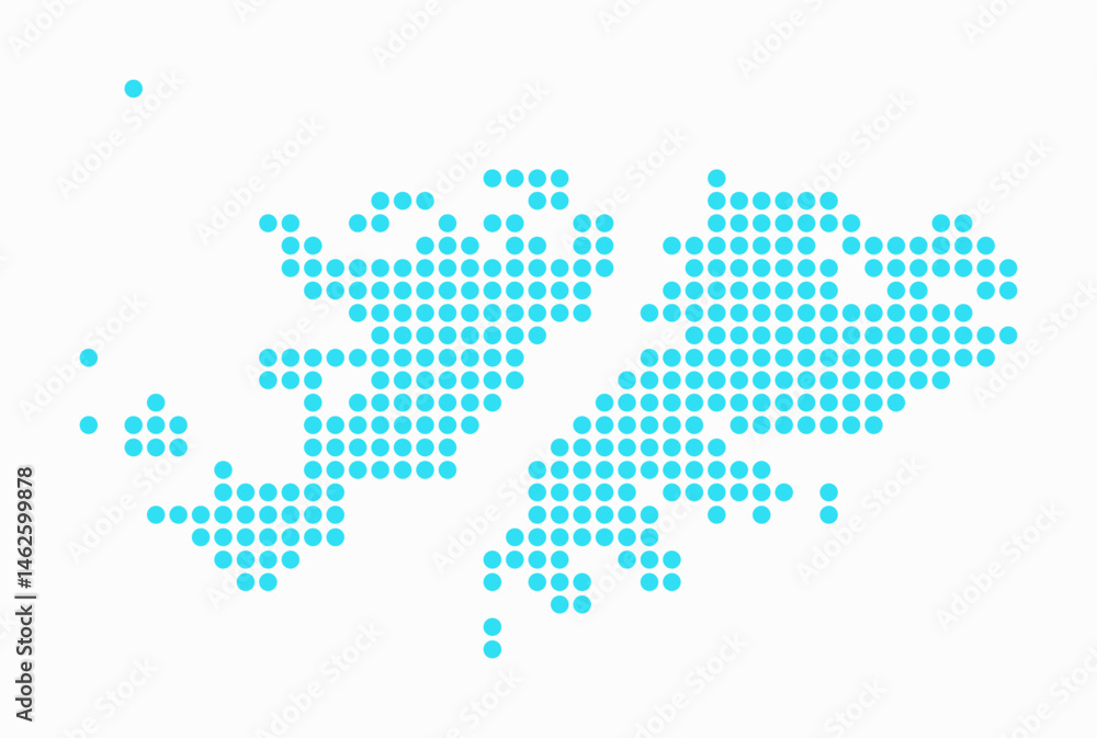 Aufkleber falkland islands dotted map. digital style map of the country on white background. falkland islands 