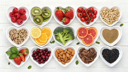 Lustiges Obst und Gemüse als Cartoon Set. vector illustration of various fruits and vegetables with cute cartoon faces. Suitable for children's books or educational material.