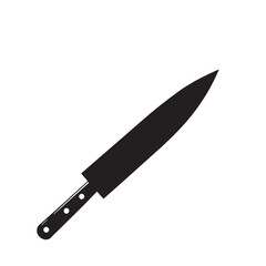 knife icon on white background. Kitchen knife silhouette. Kitchen knife icon vector. 