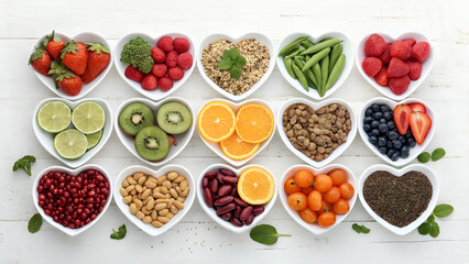 Lustiges Obst und Gemüse als Cartoon Set. vector illustration of various fruits and vegetables with cute cartoon faces. Suitable for children's books or educational material.