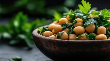 Fresh chickpeas, seasoned with herbs