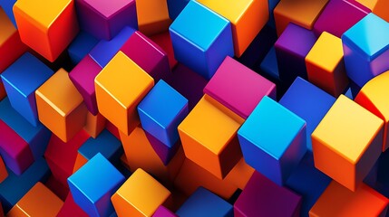 Fototapeta premium Colorful geometric cube pattern background