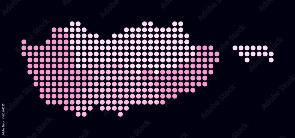 Aufkleber cyprus dotted map. digital style map of the country on dark background. cyprus shape with circle dot
