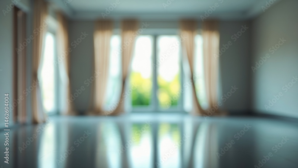 Aufkleber blurred abstract empty room inside a house for background use